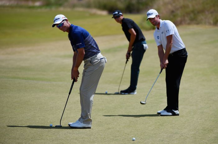 A golfer takes three putts