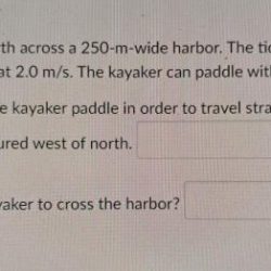 A kayaker needs to paddle north across