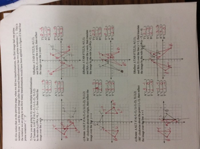 Unit 9 transformations homework 2 reflections answer key