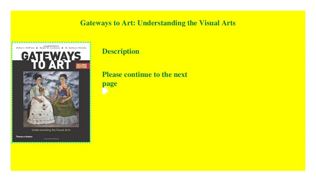 Gateways to art understanding the visual arts third edition